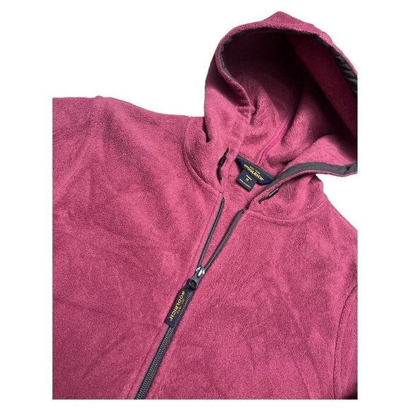 Woolrich Fleece Pink Womens Light Outdoor Designer Hooded Jacket Medium - Picture 3 of 4